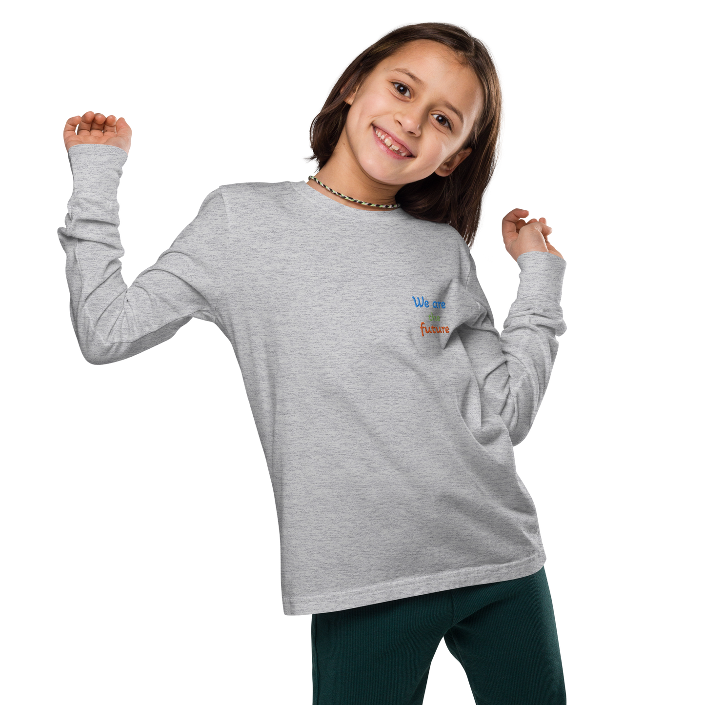 Youth long sleeve tee. We are the future!