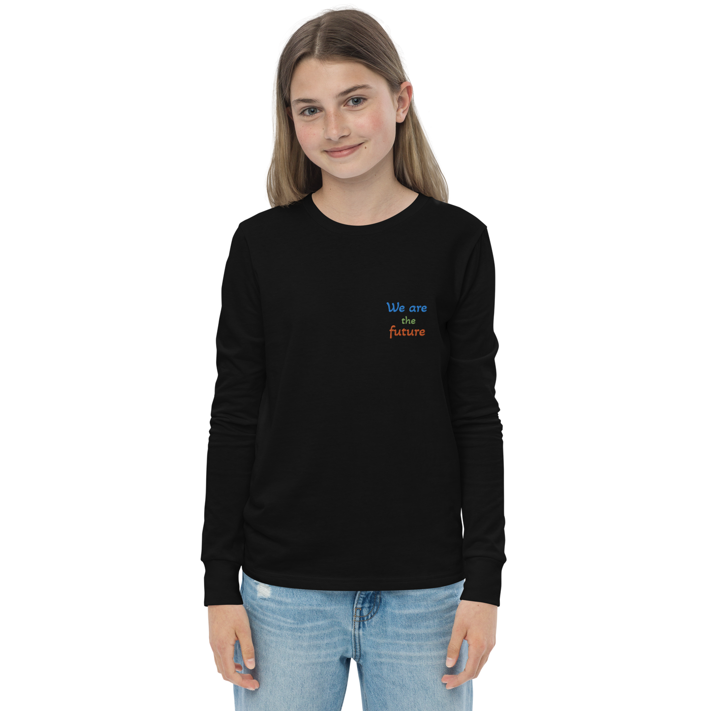 Youth long sleeve tee. We are the future!