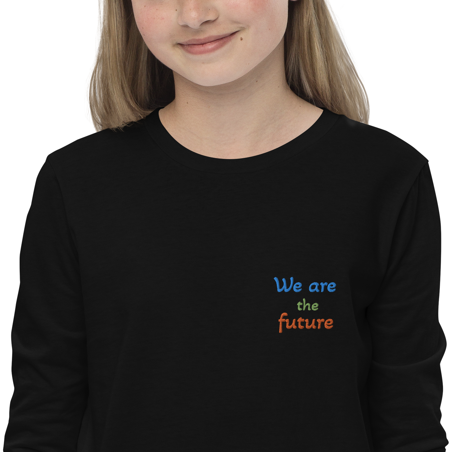 Youth long sleeve tee. We are the future!