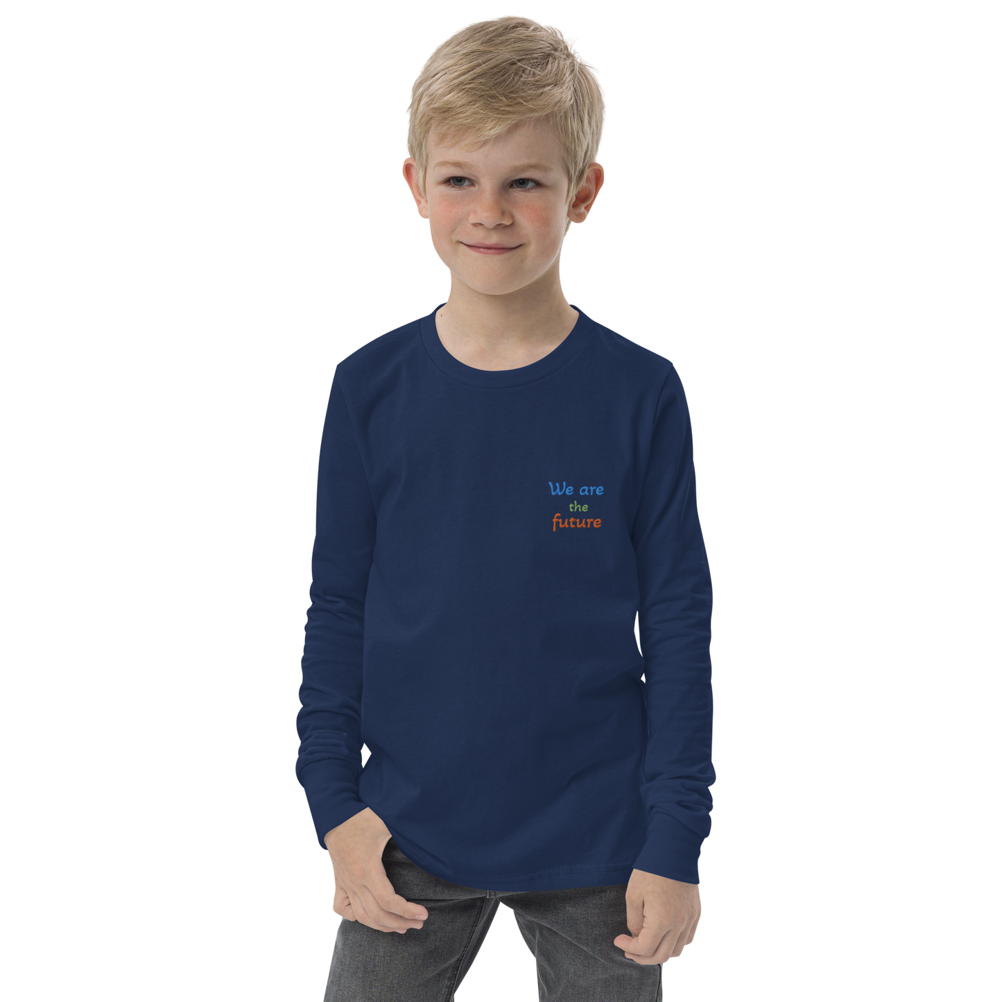 Youth long sleeve tee. We are the future!