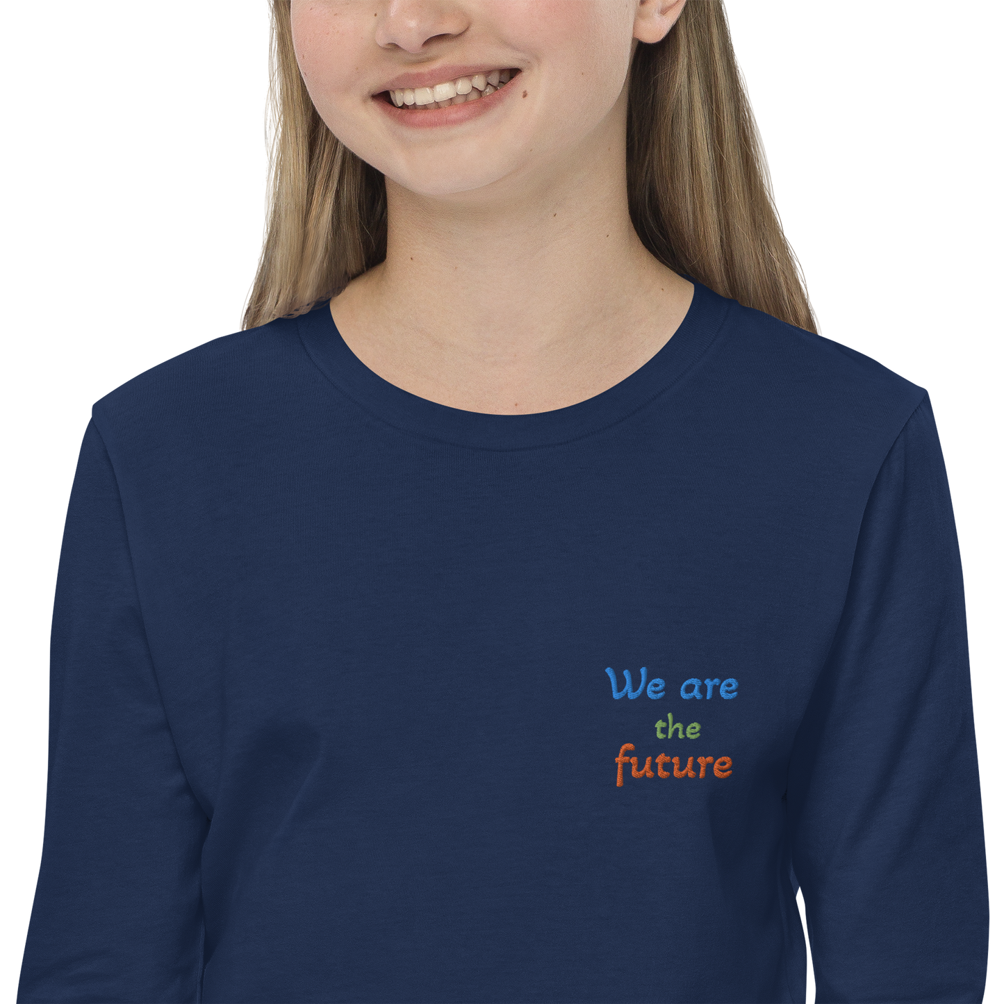 Youth long sleeve tee. We are the future!