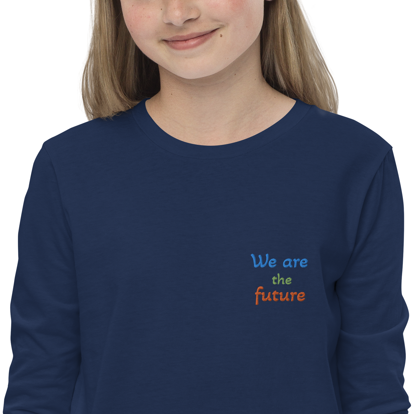 Youth long sleeve tee. We are the future!