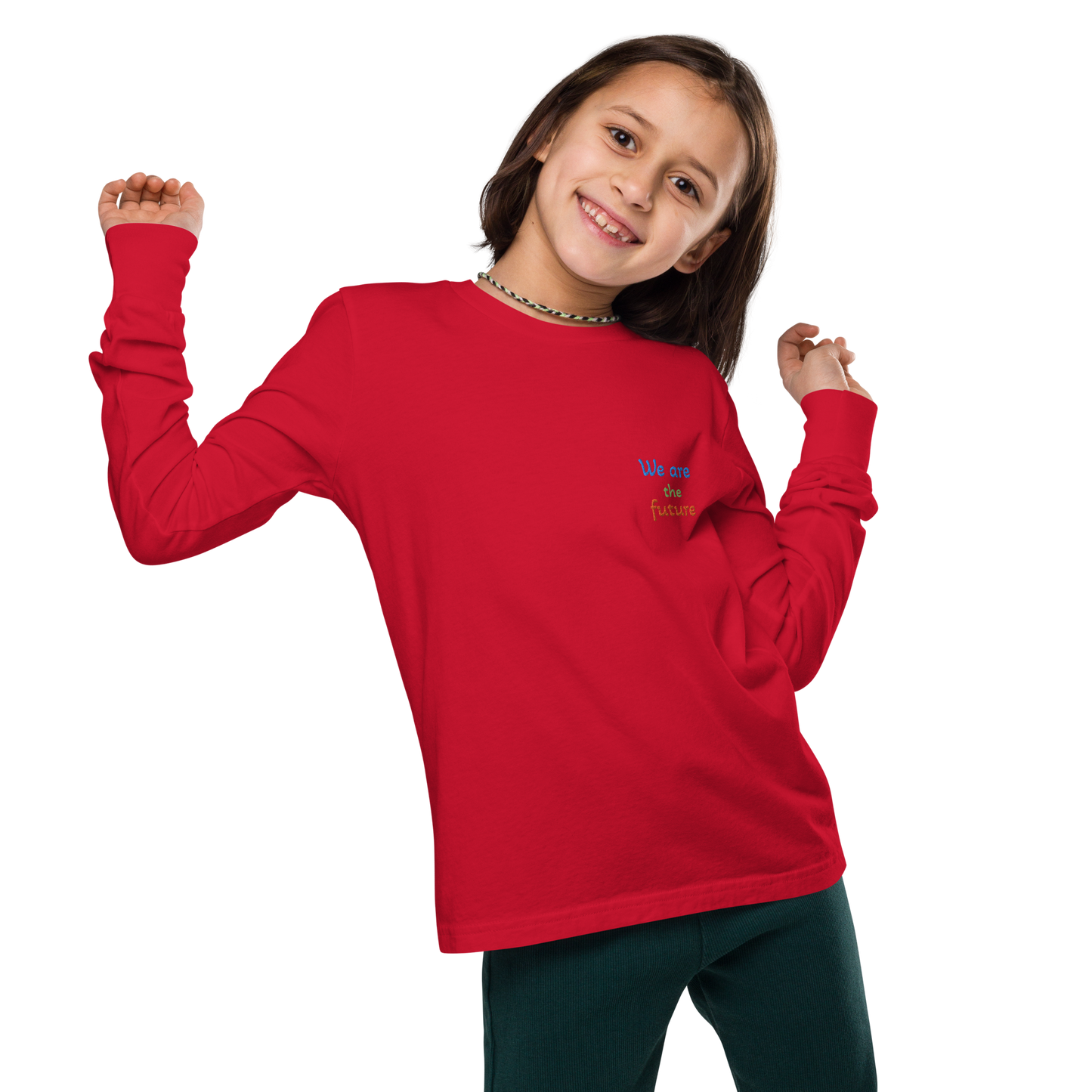 Youth long sleeve tee. We are the future!