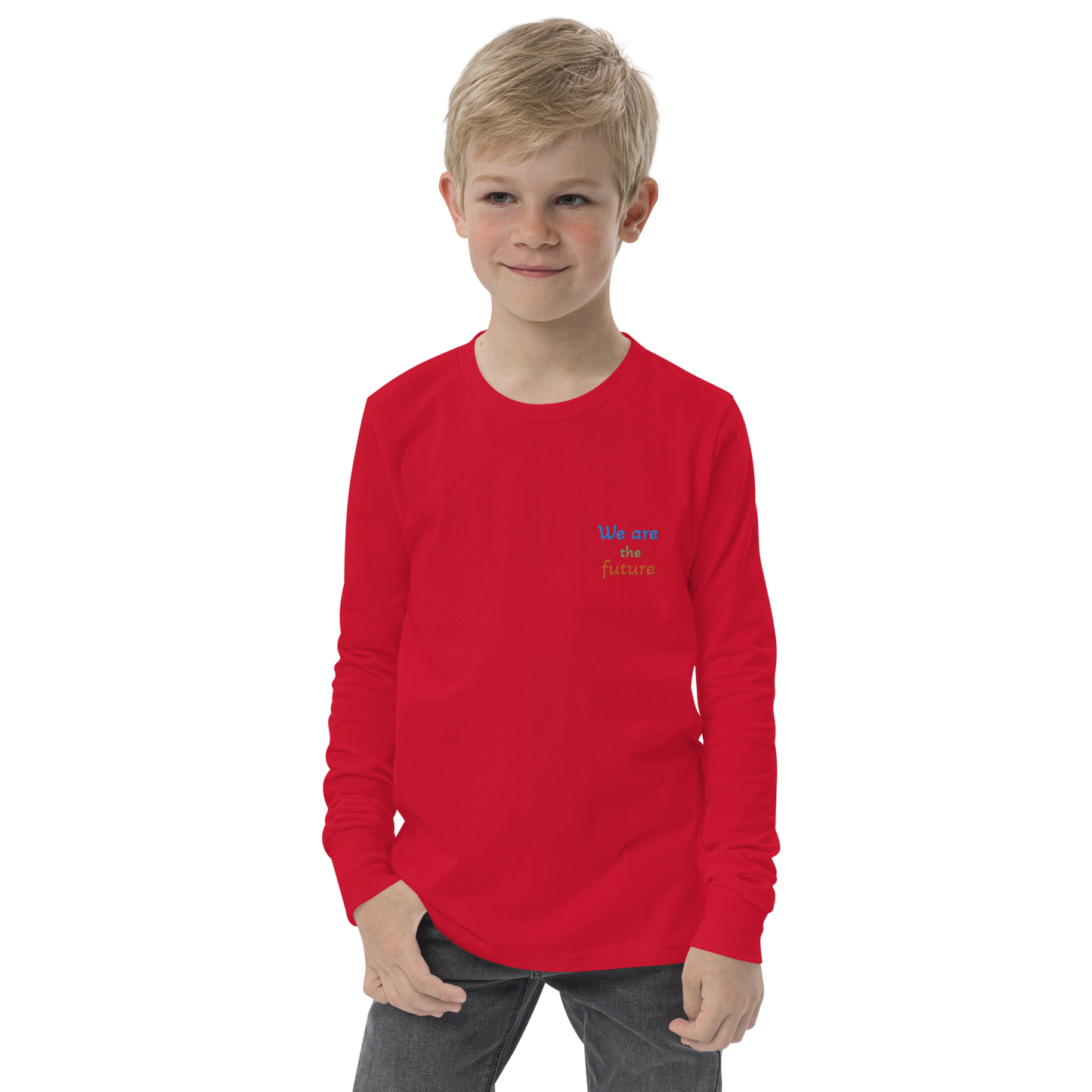 Youth long sleeve tee. We are the future!