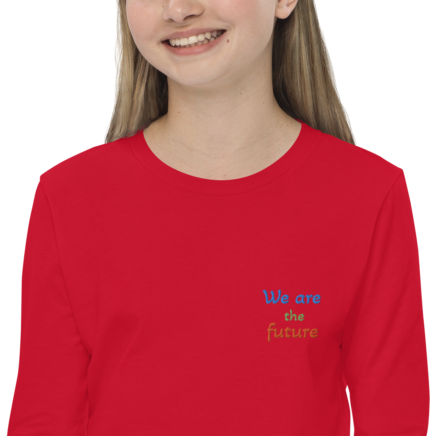 Youth long sleeve tee. We are the future!