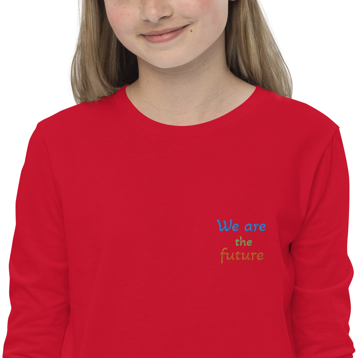 Youth long sleeve tee. We are the future!