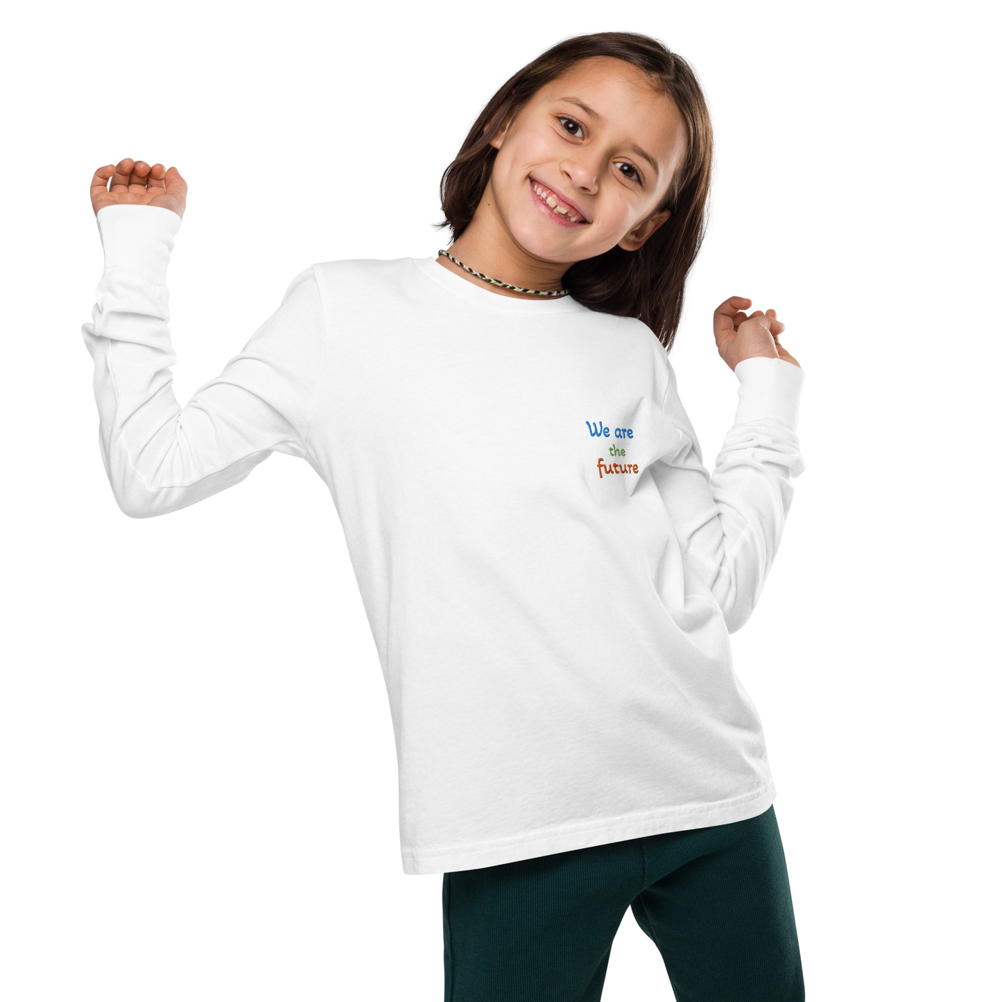 Youth long sleeve tee. We are the future!