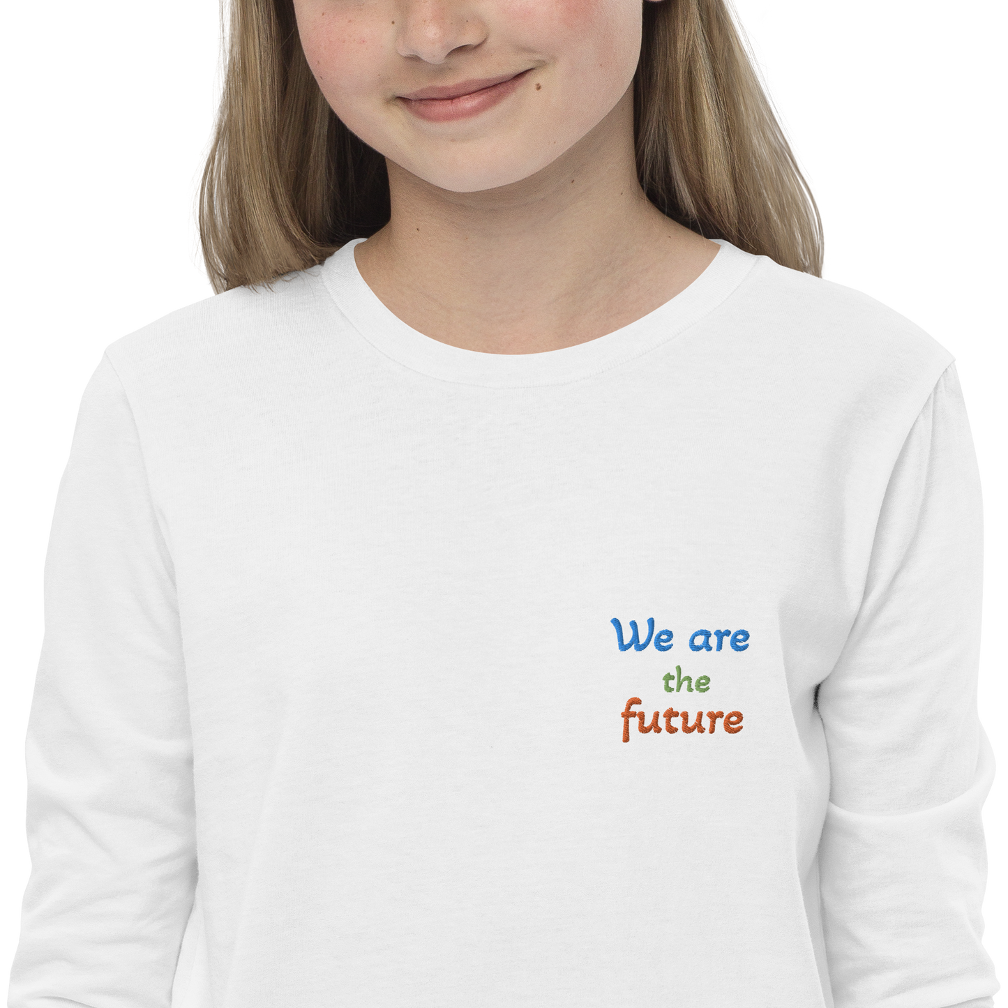 Youth long sleeve tee. We are the future!
