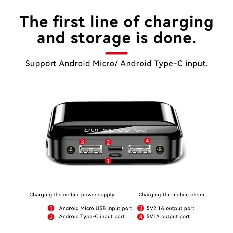 30000mAh Mini Power Bank Super Fast Charge Portable External Battery Pack Digital Display Powerbank For Xiaomi iPhone Samsung