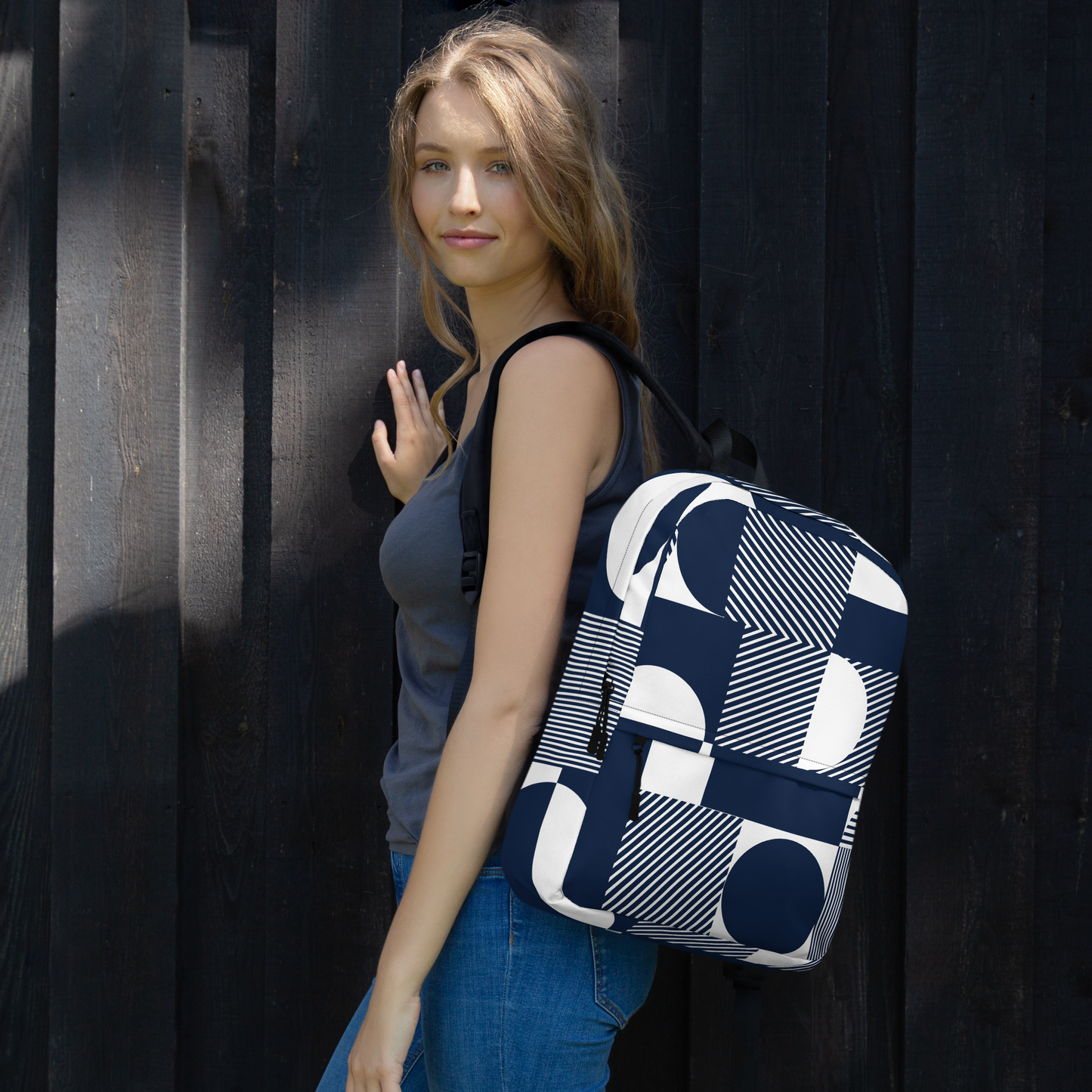 Blue n White Backpack, Bak2School