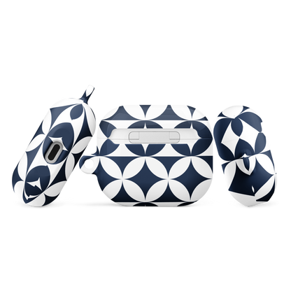 Navy and white circle Case for AirPods®