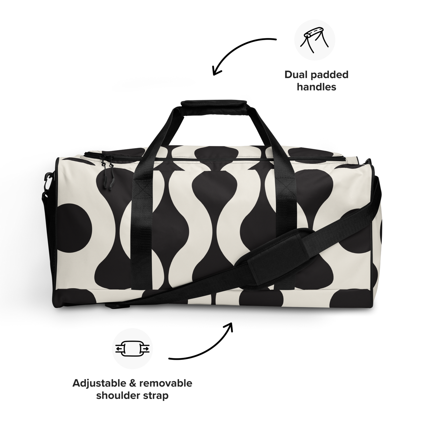 Modern Black n White Duffle bag