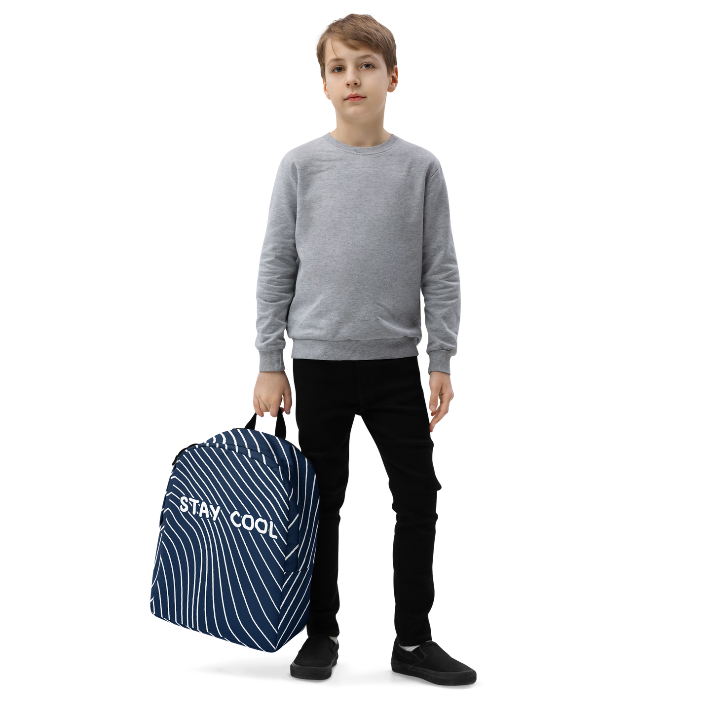 Stay cool, Blue n White Backpack