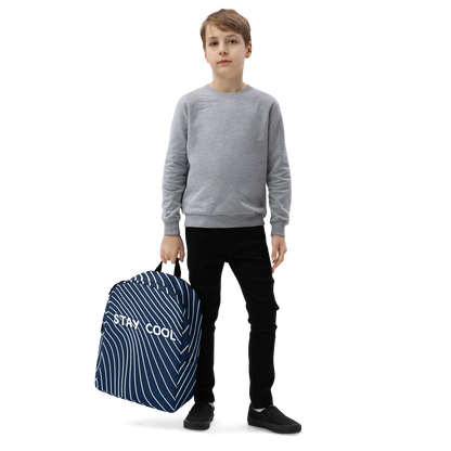 Stay cool, Blue n White Backpack