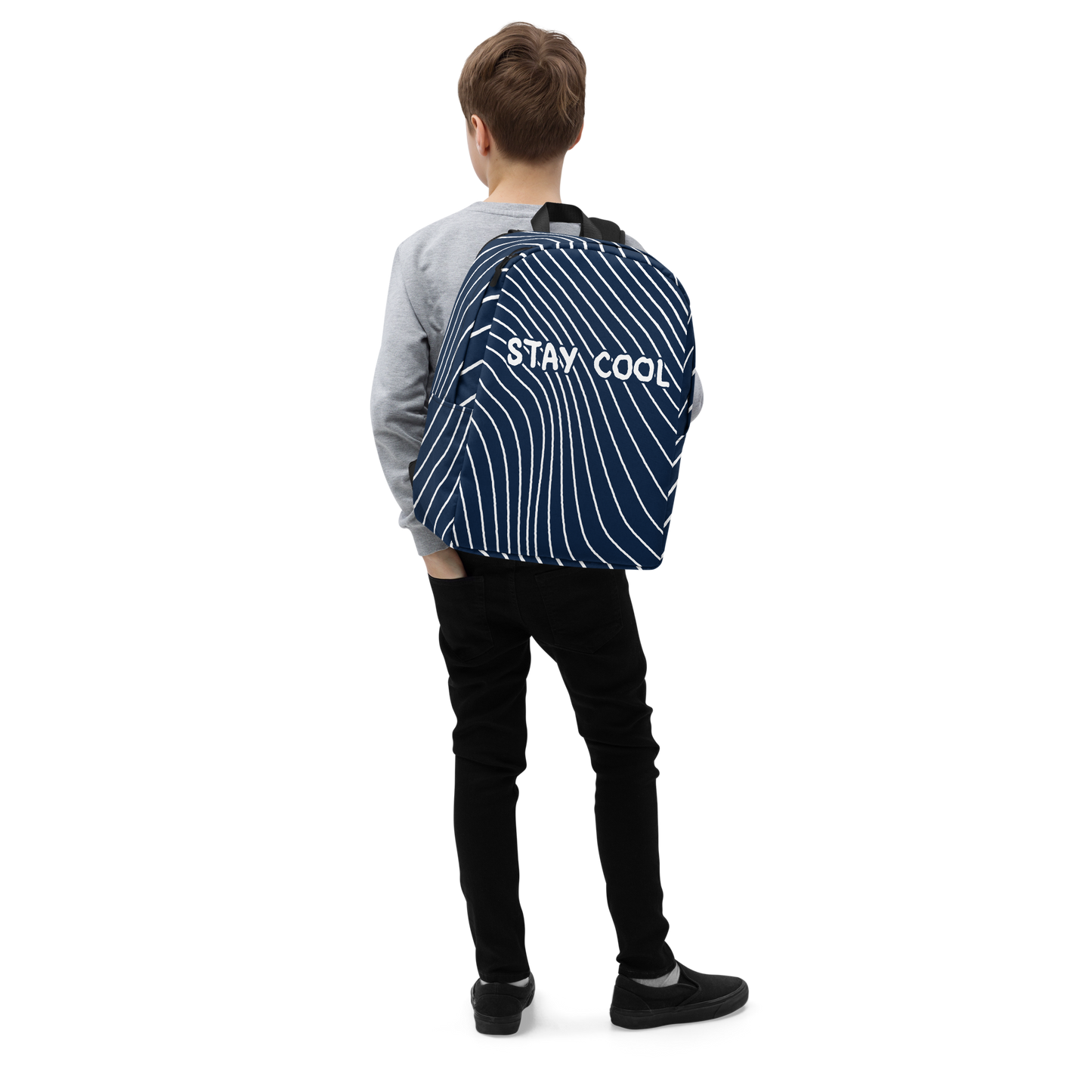 Stay cool, Blue n White Backpack
