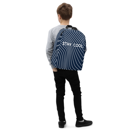 Stay cool, Blue n White Backpack