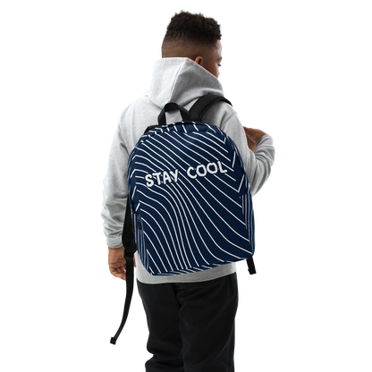 Stay cool, Blue n White Backpack