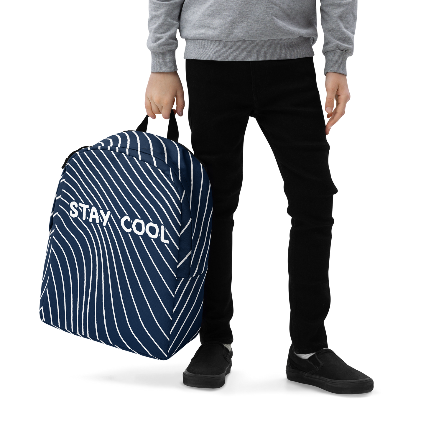 Stay cool, Blue n White Backpack