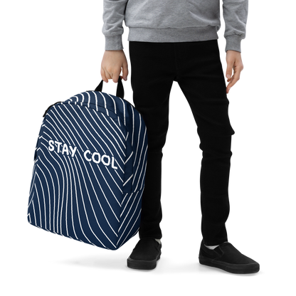 Stay cool, Blue n White Backpack