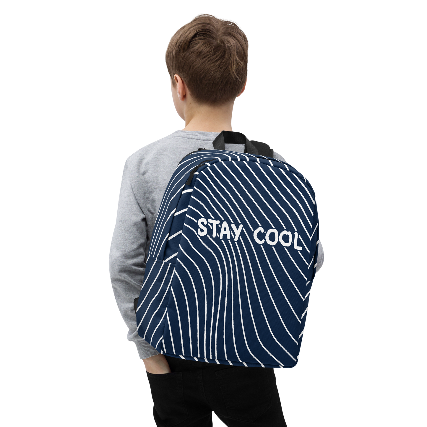 Stay cool, Blue n White Backpack