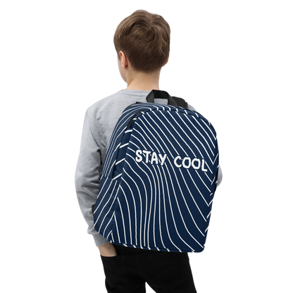 Stay cool, Blue n White Backpack