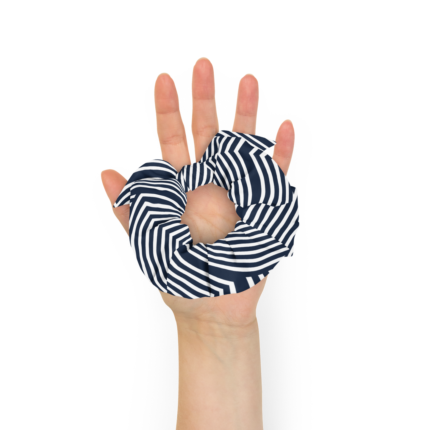 Scrunchie , navy white stripes