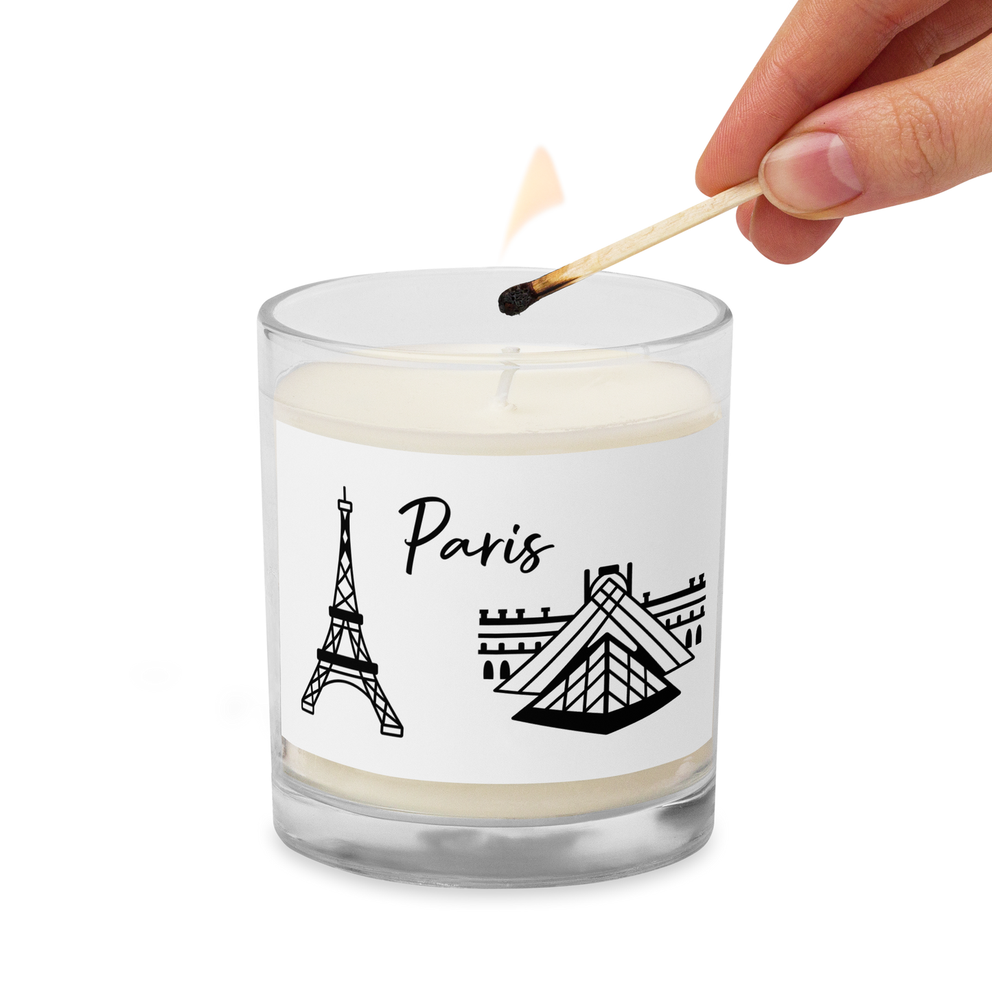 Paris, France, Glass jar soy wax candle