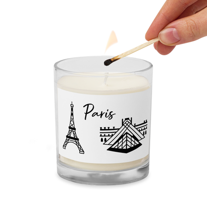 Paris, France, Glass jar soy wax candle