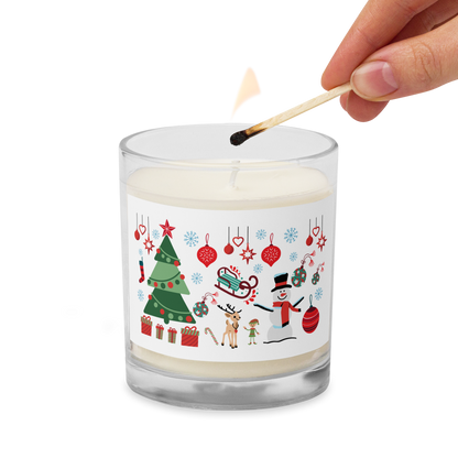 XMAS tree, glass jar soy wax candle