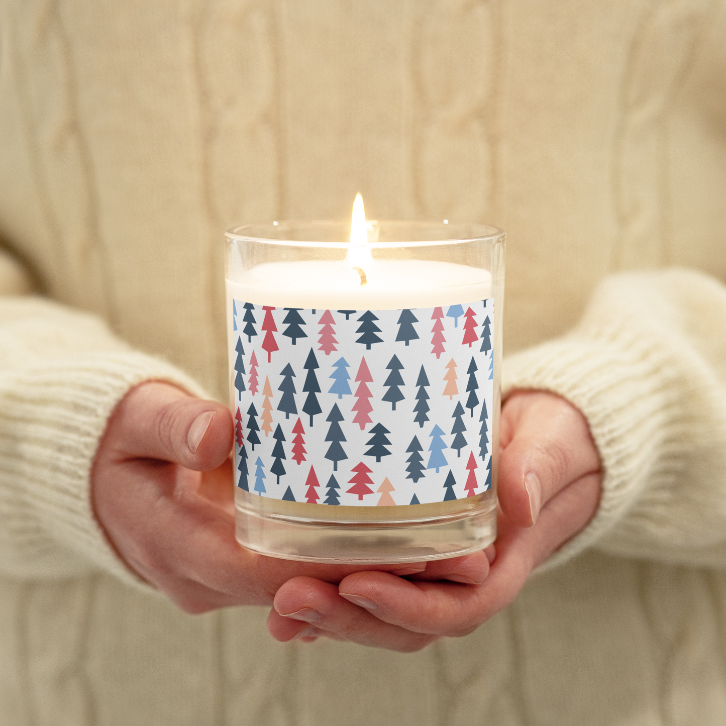 XMAS Tree Glass jar soy wax candle