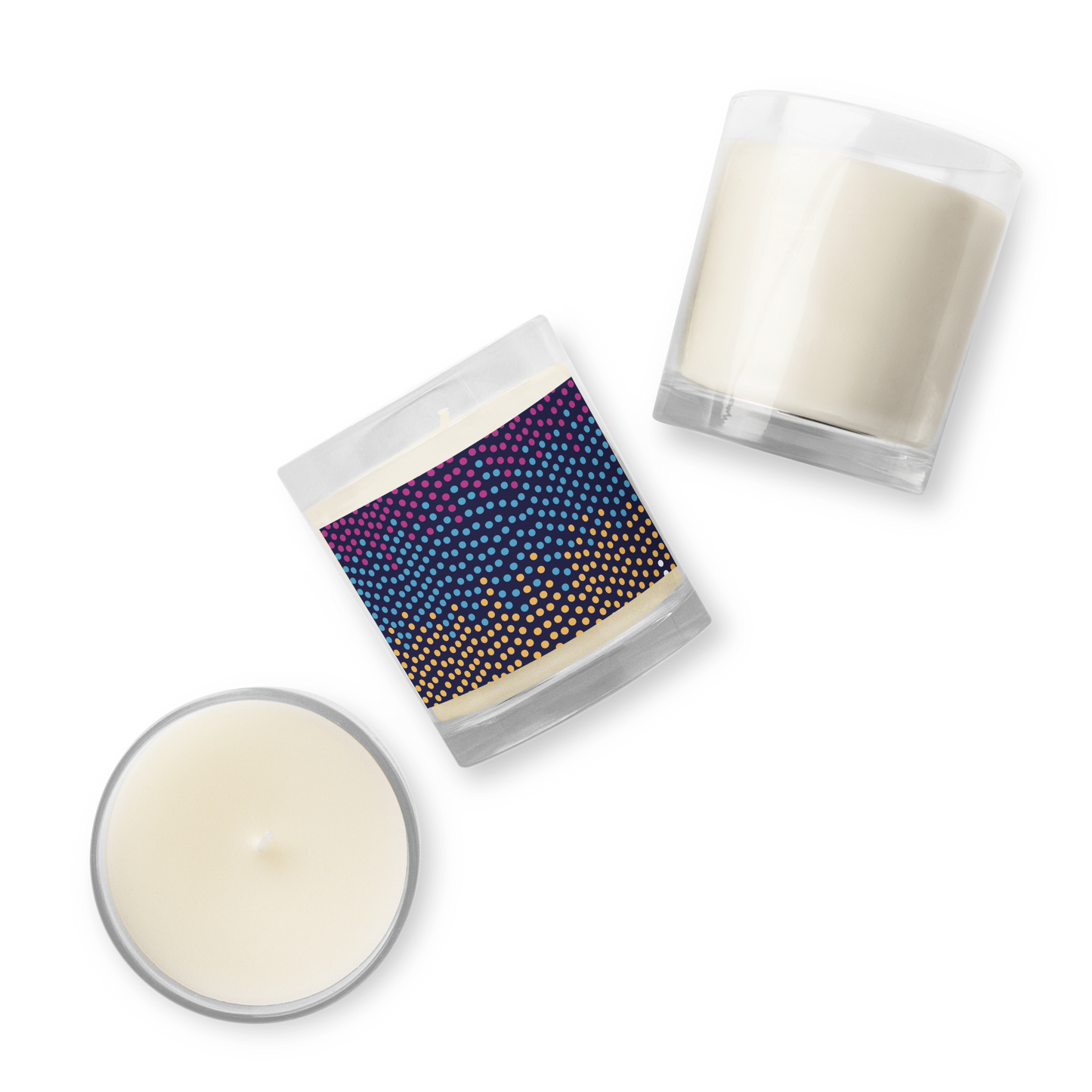 pearls Glass jar soy wax candle