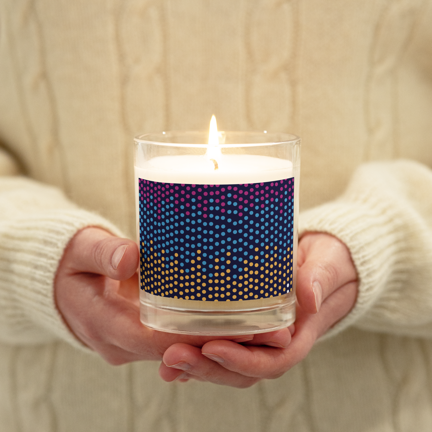 pearls Glass jar soy wax candle