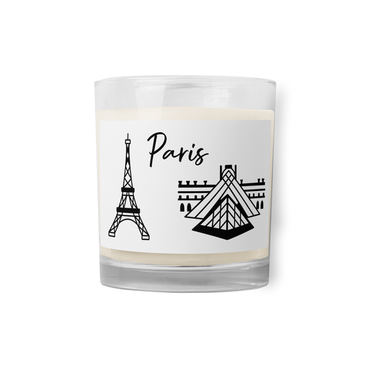 Paris, France, Glass jar soy wax candle