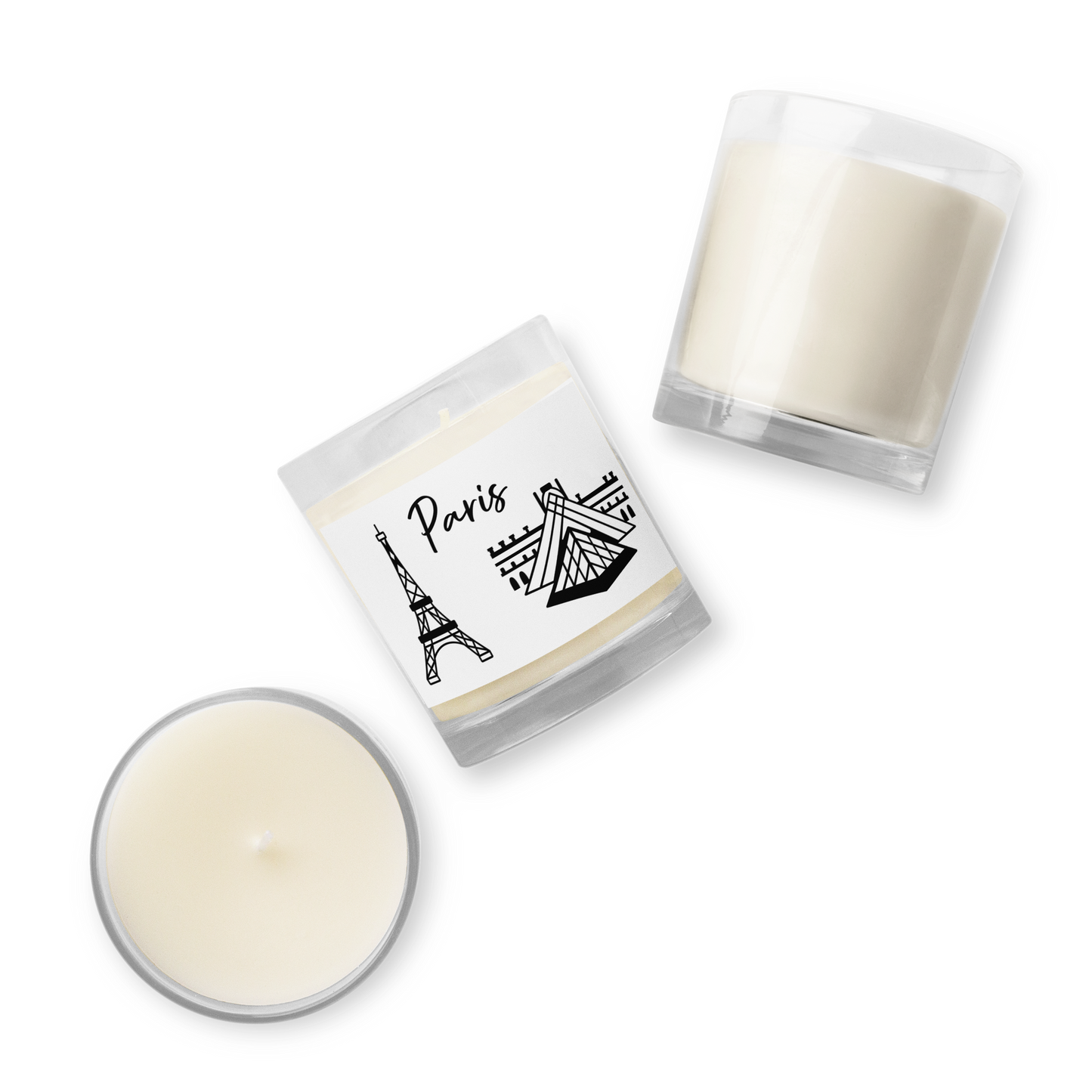 Paris, France, Glass jar soy wax candle