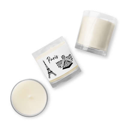 Paris, France, Glass jar soy wax candle