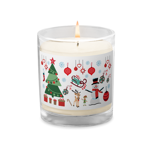XMAS tree, glass jar soy wax candle
