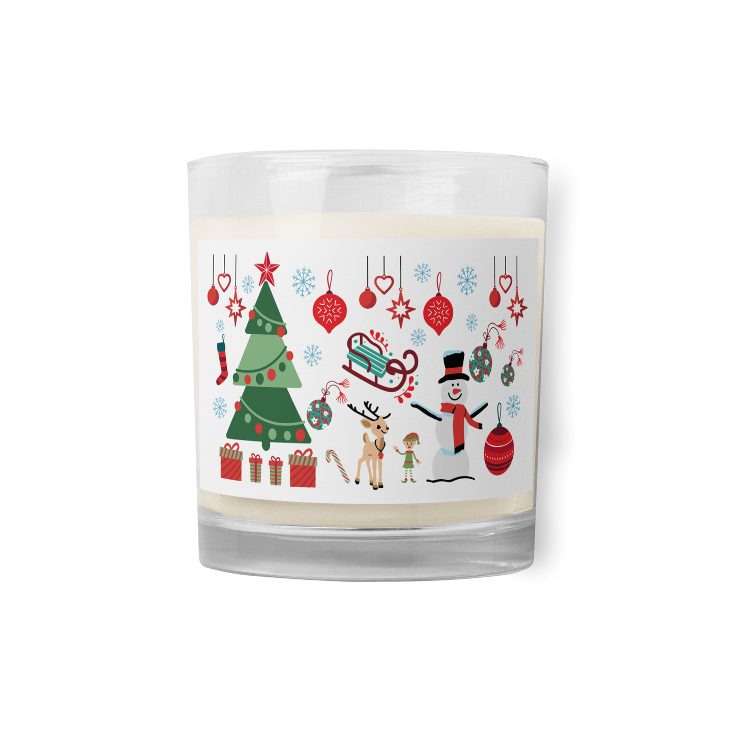 XMAS tree, glass jar soy wax candle