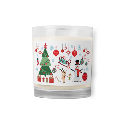 XMAS tree, glass jar soy wax candle