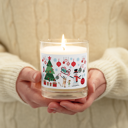 XMAS tree, glass jar soy wax candle