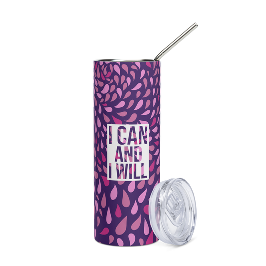 I can and I will, girls stainless steel tumbler
