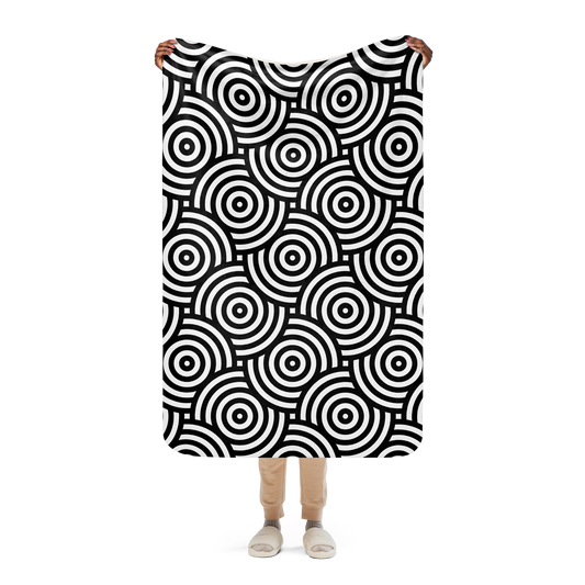 Black cycles Sherpa blanket