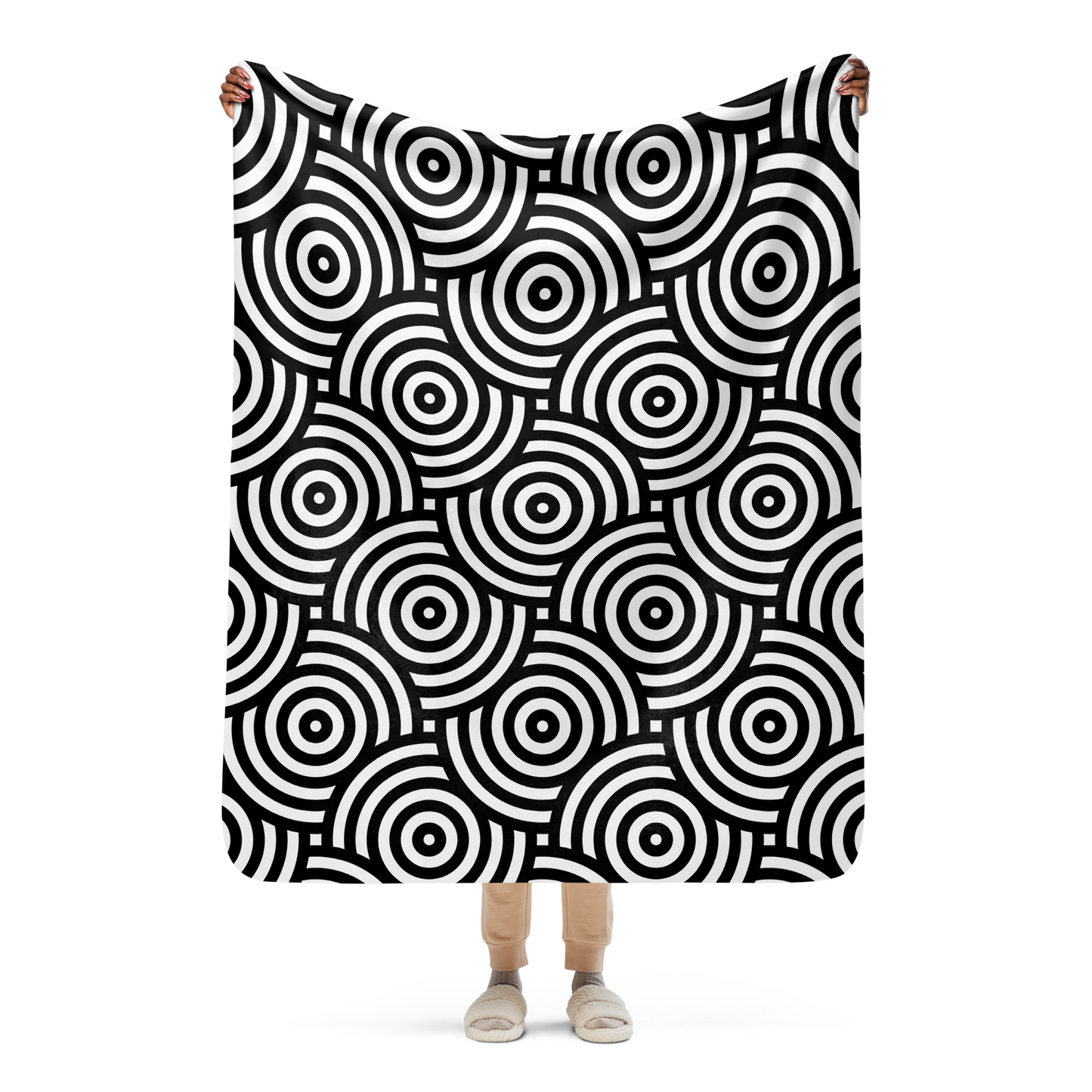 Black cycles Sherpa blanket