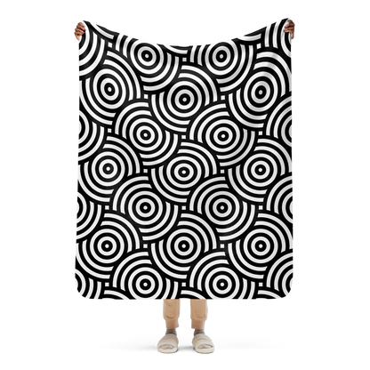 Black cycles Sherpa blanket