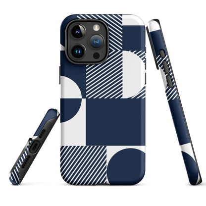 Modern Blue n White Tough Case for iPhone® 14 to 16 models