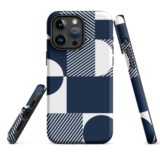 Modern Blue n White Tough Case for iPhone® 14 to 16 models