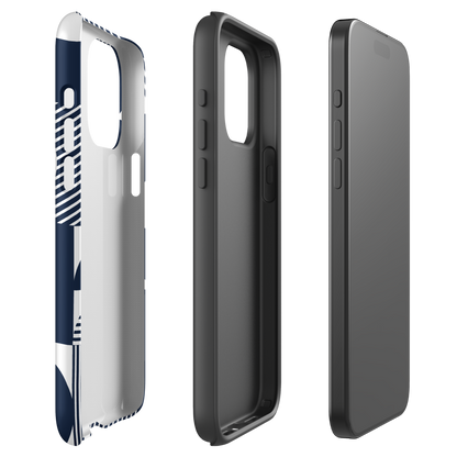 Modern Blue n White Tough Case for iPhone® 14 to 16 models