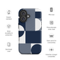 Modern Blue n White Tough Case for iPhone® 14 to 16 models