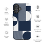 Modern Blue n White Tough Case for iPhone® 14 to 16 models