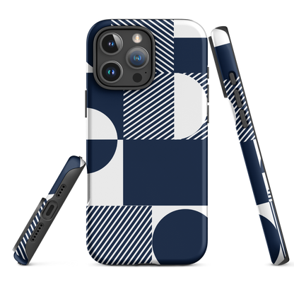 Modern Blue n White Tough Case for iPhone® 14 to 16 models