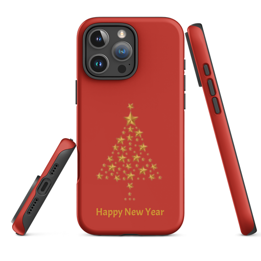 Red protective Tough Case for iPhone®, Happy New year